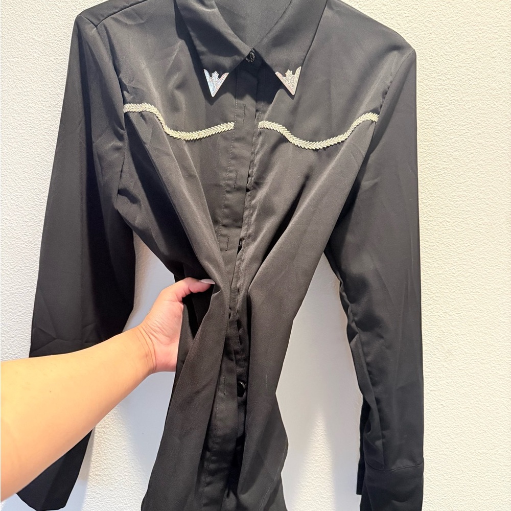 Black Western Shirt with Embroidery